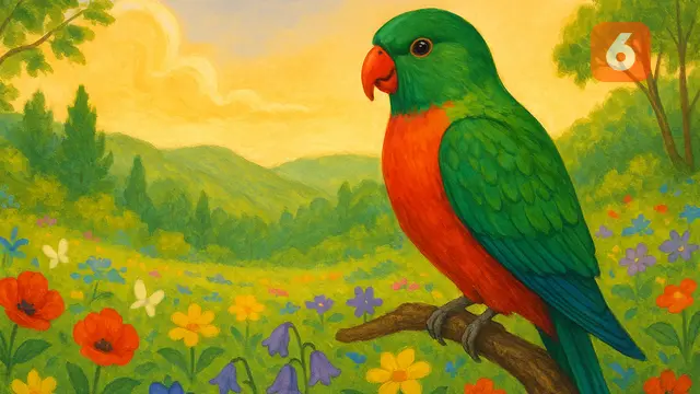 Ilustrasi Cerita Rakyat Pendek: Si Parkit Raja Parakeet