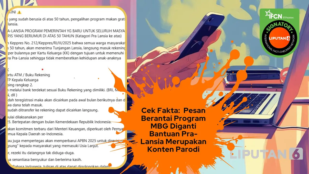 Cek fakta pesan berantai program MBG diganti bantuan pra-lansia