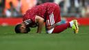 Salah memainkan laga terakhirnya bersama The Reds saat menjamu Brentford di Liga Inggris 2025/2026. (AFP/Paul Ellis)