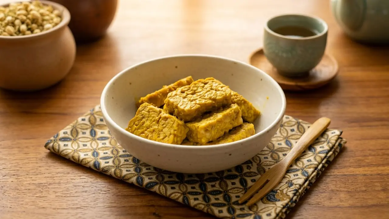 Resep Tempe Ungkep Bumbu Kuning (AI Generated)