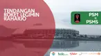 Gelandang senior PSMS Medan, Legimin Raharjo, nyaris bobol gawang PSM karena tendangan roket.