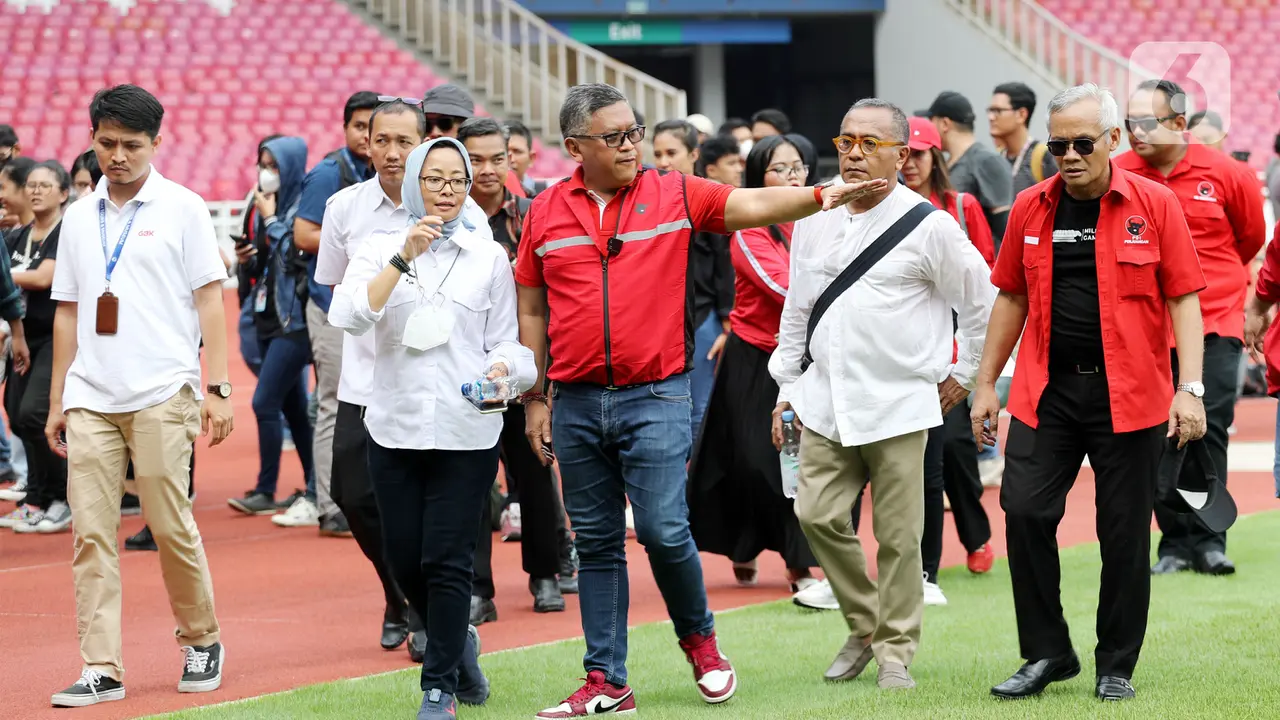 Jelang Puncak Bulan Bung Karno 2023, Sekjen PDIP Hasto Kristiyanto Cek Kesiapan GBK