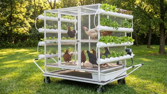 Ilustrasi Kandang Ayam Rangka Pipa PVC Ringan dan Portable/Gemini AI