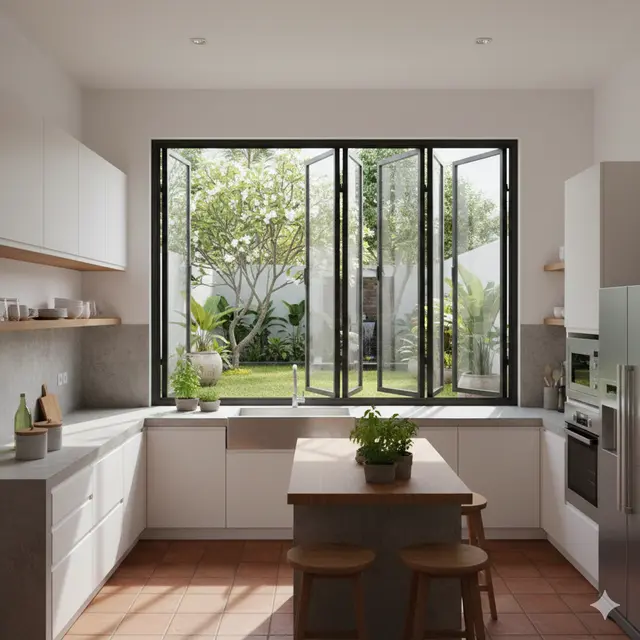 Model Jendela Dapur Aluminium Rumah Minimalis (Foto: Gemini AI)