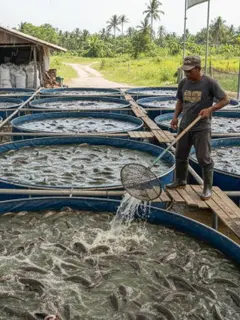 Ilustrasi Budidaya Ikan Lele/Gemini AI