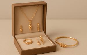 Model Satu Set Perhiasan Emas Padi