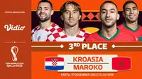 Link Live Streaming Perebutan Juara 3 Piala Dunia 2022 Maroko Vs Kroasia Malam Hari Ini di Vidio