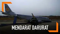 Sebuah pesawat komersial Myanmar terpaksa mendarat tanpa menggunakan roda depan. Untungnya kejadian ini tak membuat 89 penumpang terluka.