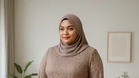 9 Rekomendasi Gamis Brokat untuk Orang Gemuk, Tampil Anggun dan Nyaman Dipakai