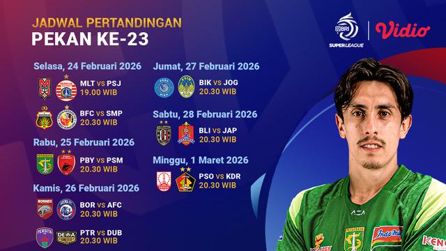 Jadwal Lengkap BRI Super League Pekan ke-23 Musim 2025-26