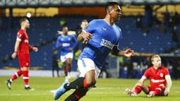 Anak asuh Steven Gerrard itu berhasil menyingkirkan wakil Belagia, Royal Antwerp, dengan skor agregat 9-5.  (Andrew Milligan/PA via AP)