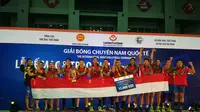 Timnas voli putra Indonesia menjuarai turnamen Piala Lien Viet Post Bank di Ha Nam Vietnam. (Humas PBVSI)