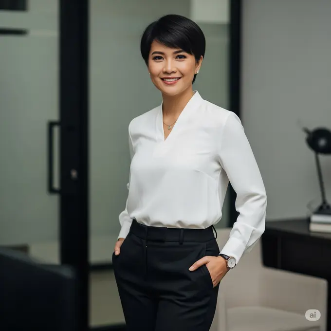Model Rambut Wanita Dewasa agar Tampil Stylish di Kantor. Foto: Gemini