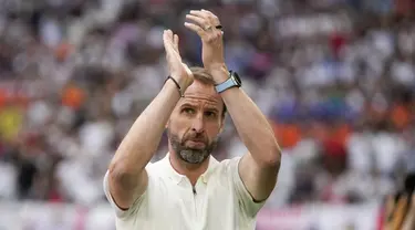 Timnas Inggris dipastikan tidak memiliki pelatih kepala untuk saat ini. Pasalnya Gareth Southgate memutuskan mundur dari jabatannya pasca Inggris kalah di Final Euro 2024. (AP Photo/Matthias Schrader, File)