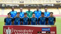 Timnas Filipina saat bertanding di ajang&nbsp;Merdeka Cup. (Bola.com/PFF)
