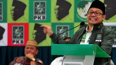 Ketua Umum PKB, Muhaimin Iskandar di peringatan Haul ke-5 KH Abdurrahman Wahid (Gus Dur), Jakarta, Selasa (23/12/2014). (Liputan6.com/Johan Tallo)