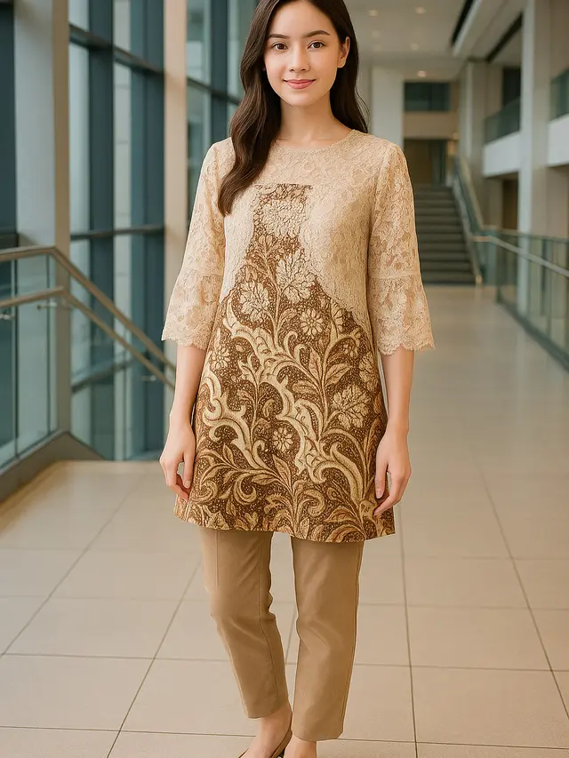 Model Tunik Batik Terbaru untuk Remaja agar Tidak Terlihat Tua (created by AI)