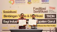 PT SUCOFINDO dan Dinas Perindustrian, Perdagangan, dan Energi Sumber Daya Mineral (Disperindag ESDM), Jawa Barat menandatangani kesepakatan kerja sama untuk meningkatkan potensi terkait Tingkat Komponen Dalam Negeri (TKDN) Pemda Garut.