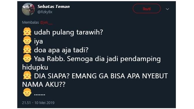 6 Drama Pasangan Kekasih Usai Pulang Tarawih Ini Bikin Tepuk Jidat (sumber:Twitter/@RzkyBx)
