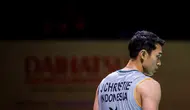 Jonatan Christie gagal menjadi juara pada final Indonesia Masters 2025. (Bagaskara Lazuardi/Bola.com)
