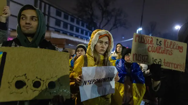 Protes 1.000 Hari Invasi Rusia, Warga Diaspora Ukraina Berunjuk Rasa di Polandia
