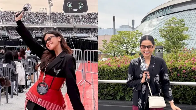 Adu Gaya Audi Marissa dan Yunita Siregar Pakai Batik saat Nonton Konser BTS di Korea, Tampil Bangga Bawa Budaya Indonesia