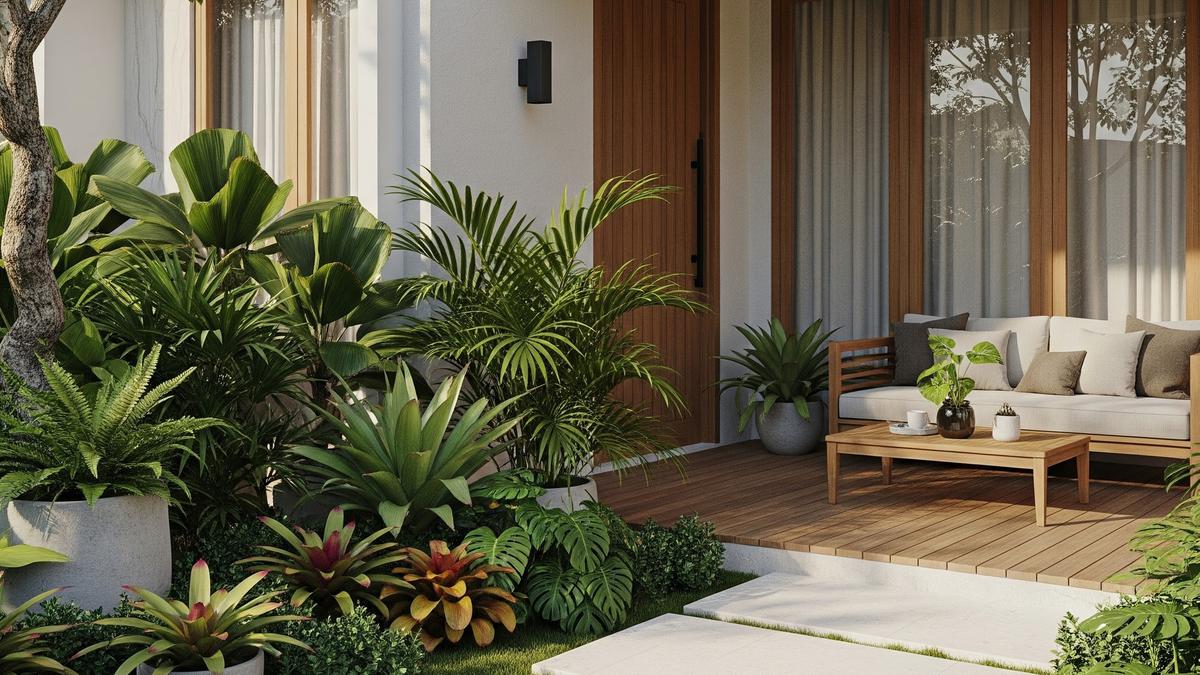 8 Desain Teras Batu Alam Kombinasi Kayu Ukuran 4x6 Konsep Tropis Terbaru 2025, Oase Alami di Rumah