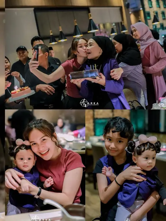 Ibu Ayu Ting Ting tampak tak mengetahui rencana yang telah disiapkan oleh putrinya. Semua memberi kejutan saat umi Kalsum masuk ke restoran. [Instagram/ayutingting92]