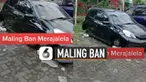 Nasib apes dialami oleh pemilik mobil ini karena ban nya hilang semua dicuri maling saat diparkir di sebuah tempat.