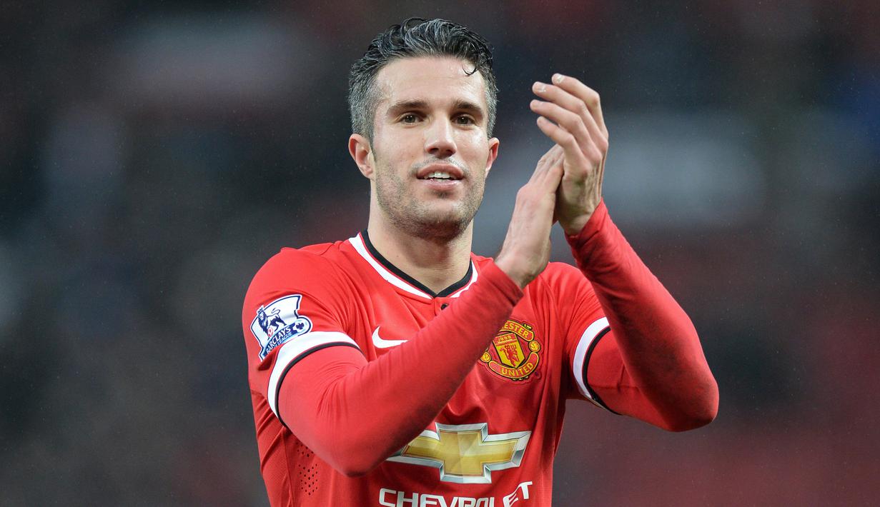 2. Robin van Persie - Penampilan apik van Persie membuat Manchester United tertarik untuk melabuhkannya dari Arsenal pada 2012. Selama tiga tahun membela Manchester United, van Persie menyumbangkan 58 gol dari 105 penampilannya. (AFP/Oli Scarff)