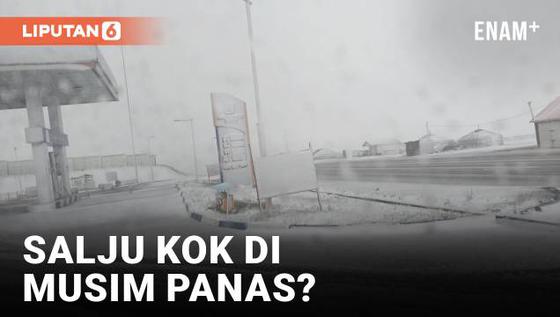 VIDEO: Fenomena Langka Salju Musim Panas Terjadi di Mongolia