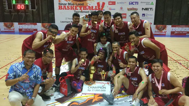 Tim basket EMTEK berhasil menjadi juara Sinar Mas Land Basketball Tournament (SMLBT) 2017