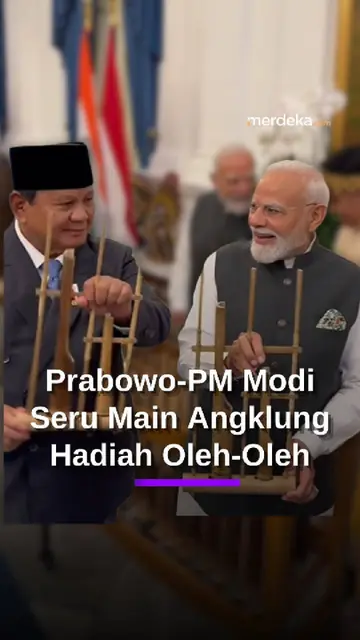 Keseruan PM India Modi Main Angklung, Hadiah Oleh-Oleh Prabowo