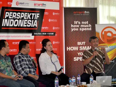 Suasana diskusi Perspektif Indonesia yang bertajuk "Mencari Jalan Keluar dari Kasus Batam" di Jakarta, Sabtu (22/11/2014). (Liputan6.com/Miftahul Hayat)