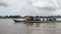 Transportasi sungai masih lazim di Kalimantan Timur.(Liputan6.com/Abelda Gunawan)