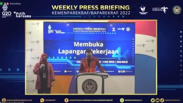 Menparekraf Sandiaga Uno di Weekly Press Briefing