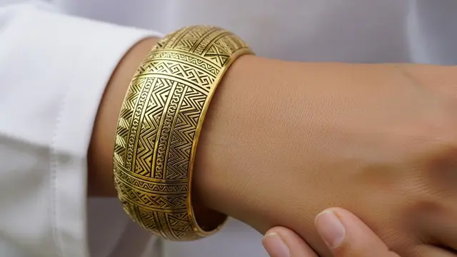 Model Gelang Emas Cuff Tebal