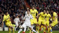 Bintang Madrid Cristiano Ronaldo saat bertanding melawan Villarreal (Reuters)