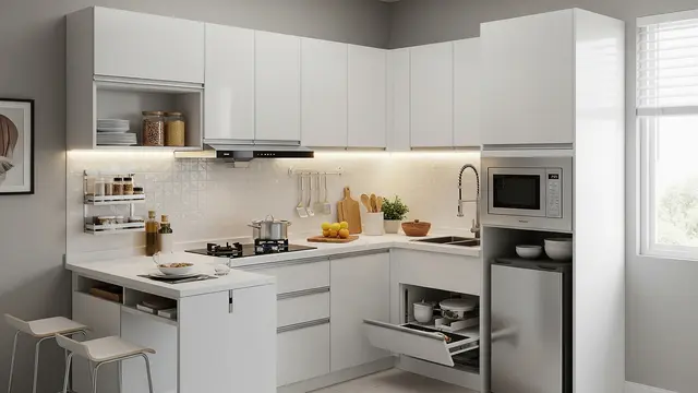 Desain Kitchen Set Kecil Murah Budget 10 Juta/ Ilustrasi AI