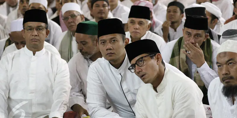 Kehadiran Cagub Agus dan Anies Bersama Peserta Aksi 112