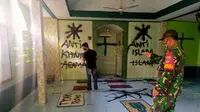 Aksi vandalisme dan perusakan fasilitas ibadah di musala Darussalam, Perumahan Villa Tangerang elok Kelurahan Kuta Jaya, Kecamatan Pasar kemis Kabupaten Tangerang, pada Selasa, 29 September 2020.