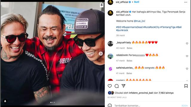 Jerinx SID Bebas. (instagram.com/sid_official)