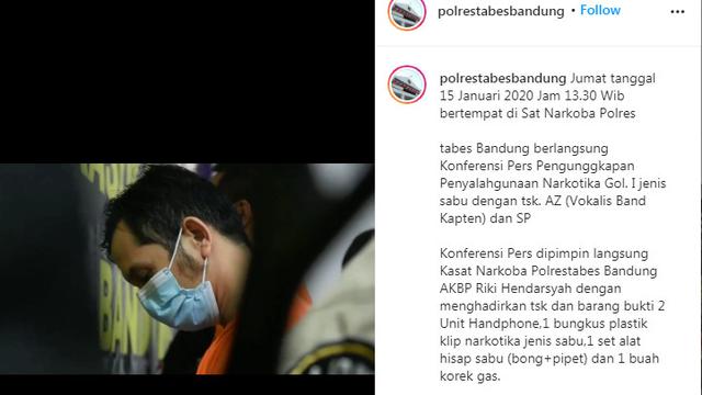 Ahmad Zacky Vokalis Band Kapten ditangkap Polisi atas kasus penyalahgunaan Nnarkoba