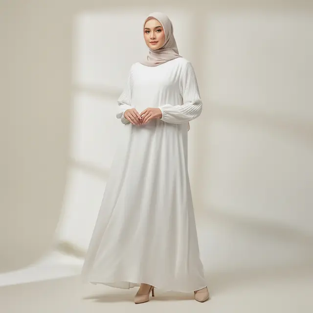 Gamis Warna Cloud Dancer Pantone 2026 untuk Lebaran