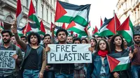 arti free palestine ©Ilustrasi dibuat AI