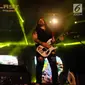 Aksi panggung Sepultura dalam konser Magnitude Medan Northblast 2017, Medan, Sabtu (9/12/2017) malam. (Reza Efendi/Liputan6.com)