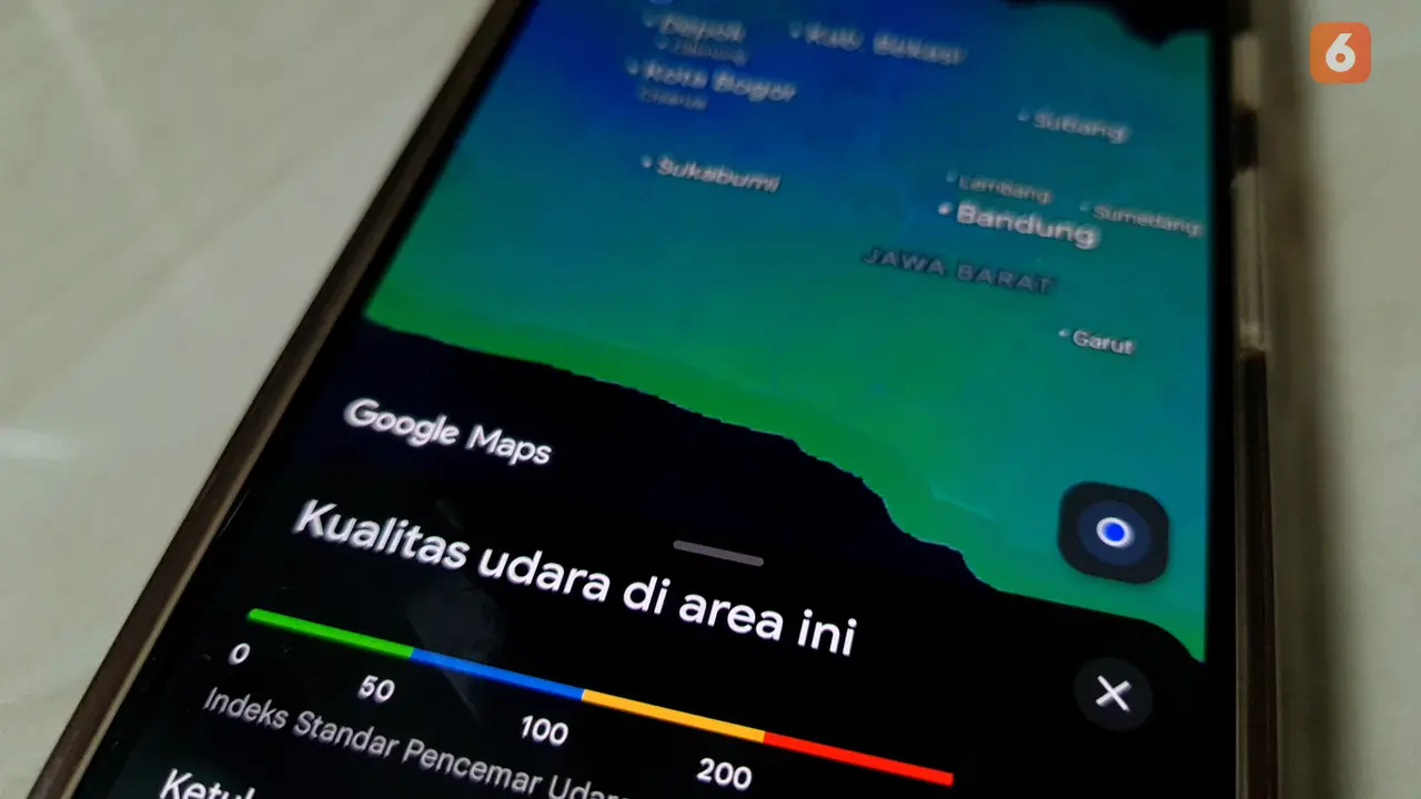 Kualitas Udara di Google Maps. Liputan6.com/Aisyah Mustika Zamani