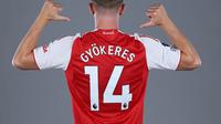 Viktor Gyokeres dikenalkan sebagai pemain baru Arsenal pada awal musim 2025/2026 (Ofisial Arsenal/www.arsenal.com)