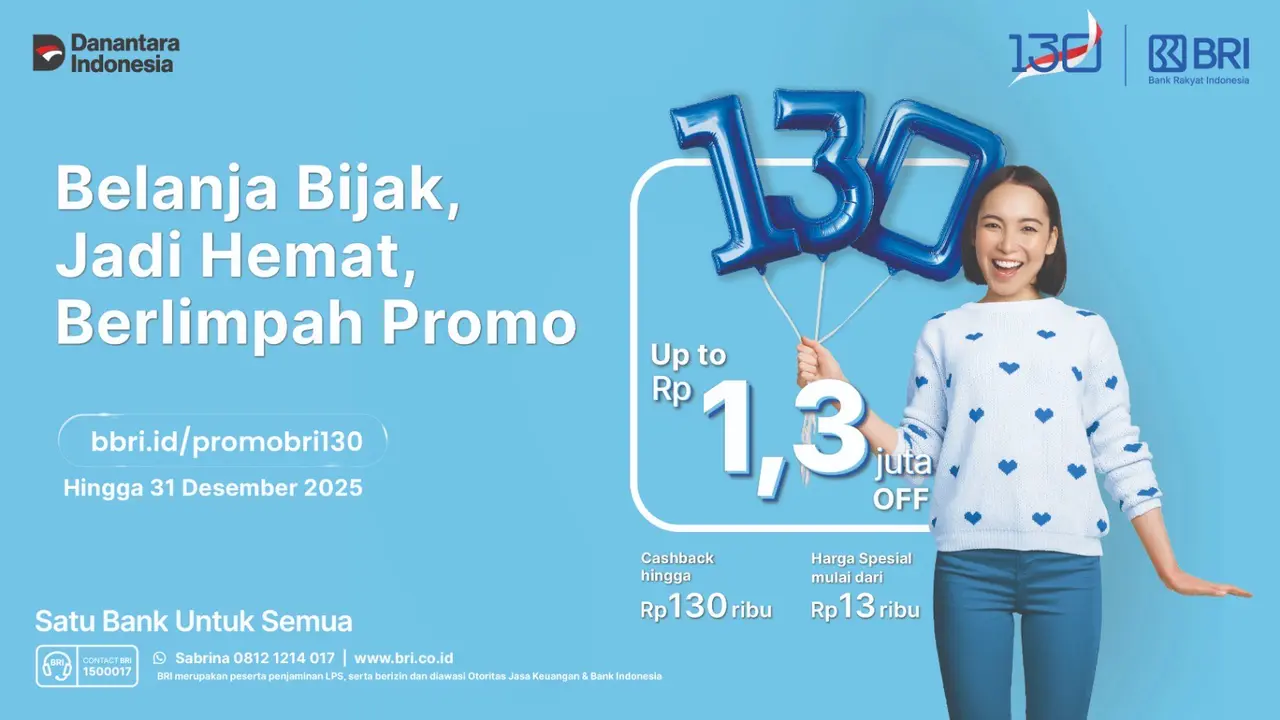 Hemat hingga Rp 1,3 Juta di Momen HUT BRI ke-130: Pilihan Produk Fashion, Beauty, hingga Hobi