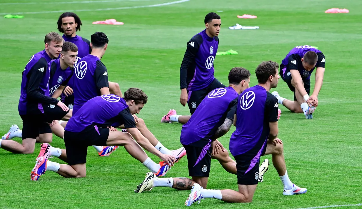 Sebelum tampil di EURO 2024, timnas Jerman akan melakoni dual laga ujicoba. (Tobias SCHWARZ/AFP)